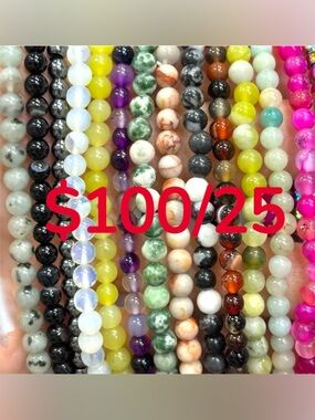 🔴Natural Gemstone Beaded Bracelet Bundle of 25 pieces🔴DISCOUNTED🔴